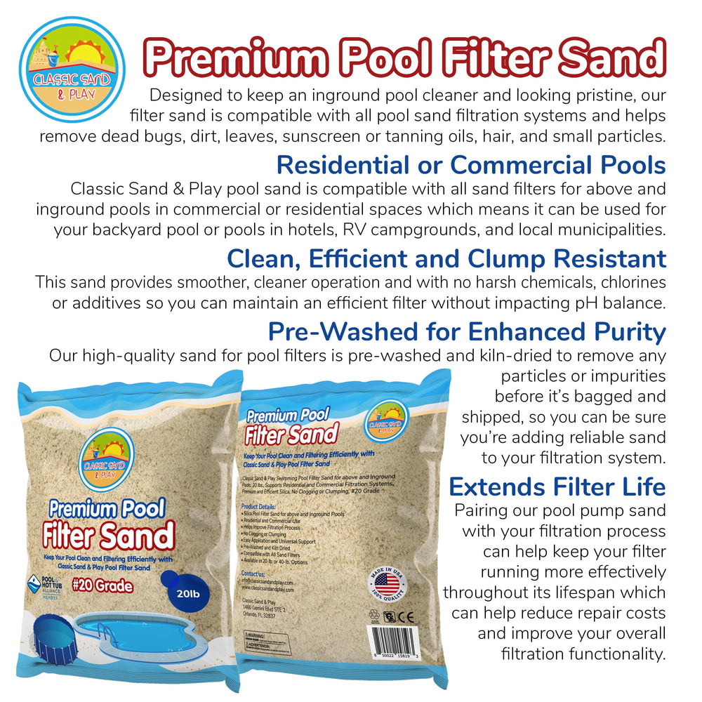 CLASSIC SAND & PLAY sand pile texture illustrating consistent grain for reliable filtration