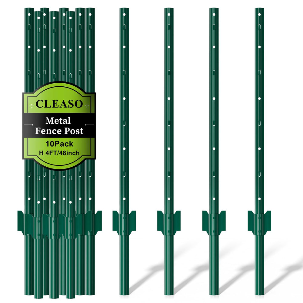 CLEASO front view of green 4ft U-posts showing durable finish and profile