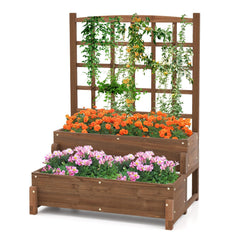 CLEEMAN front view of two-tier planter showing compact footprint and planting zones