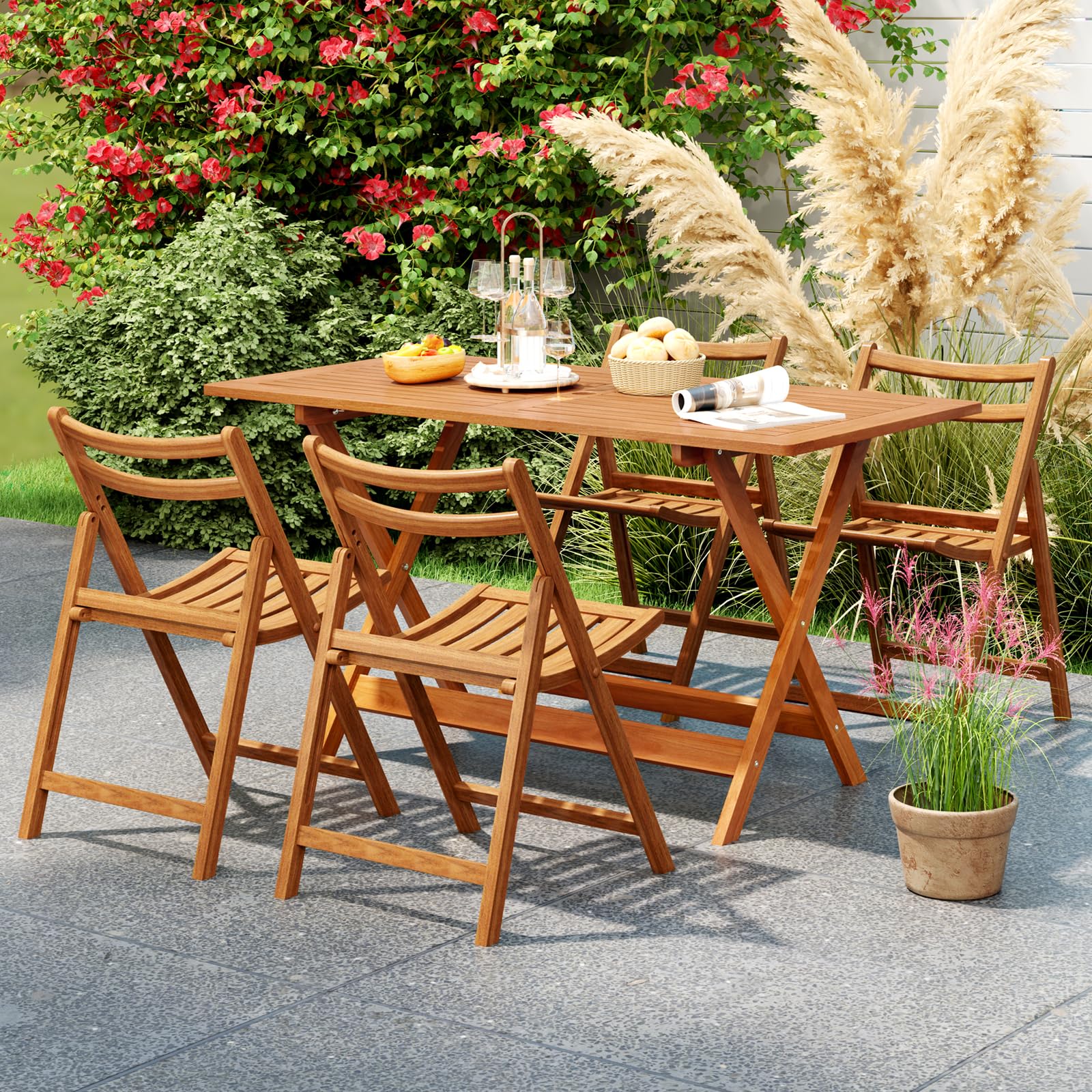 CLEEMAN label teak finish closeup showing paint texture and benefit: UV-resistant appearance