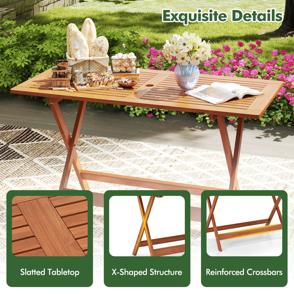 CLEEMAN lifestyle patio setup showing table in garden and benefit: inviting alfresco dining