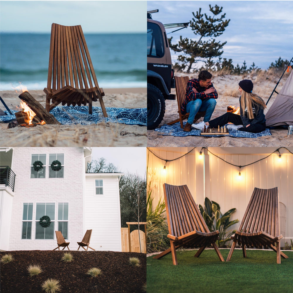 CleverMade Tamarack in-use on patio delivering stylish guest seating