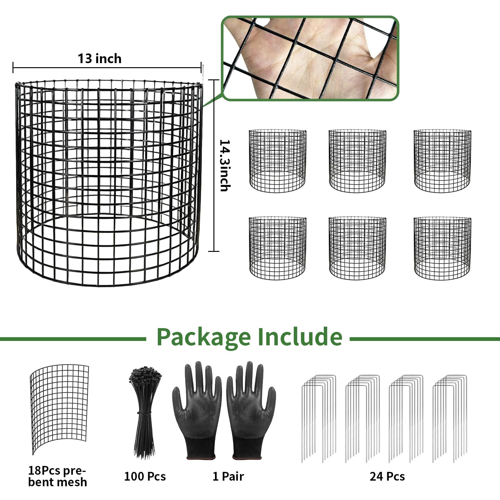 CLOCAL fully assembled round cage around a young sapling for trunk protection