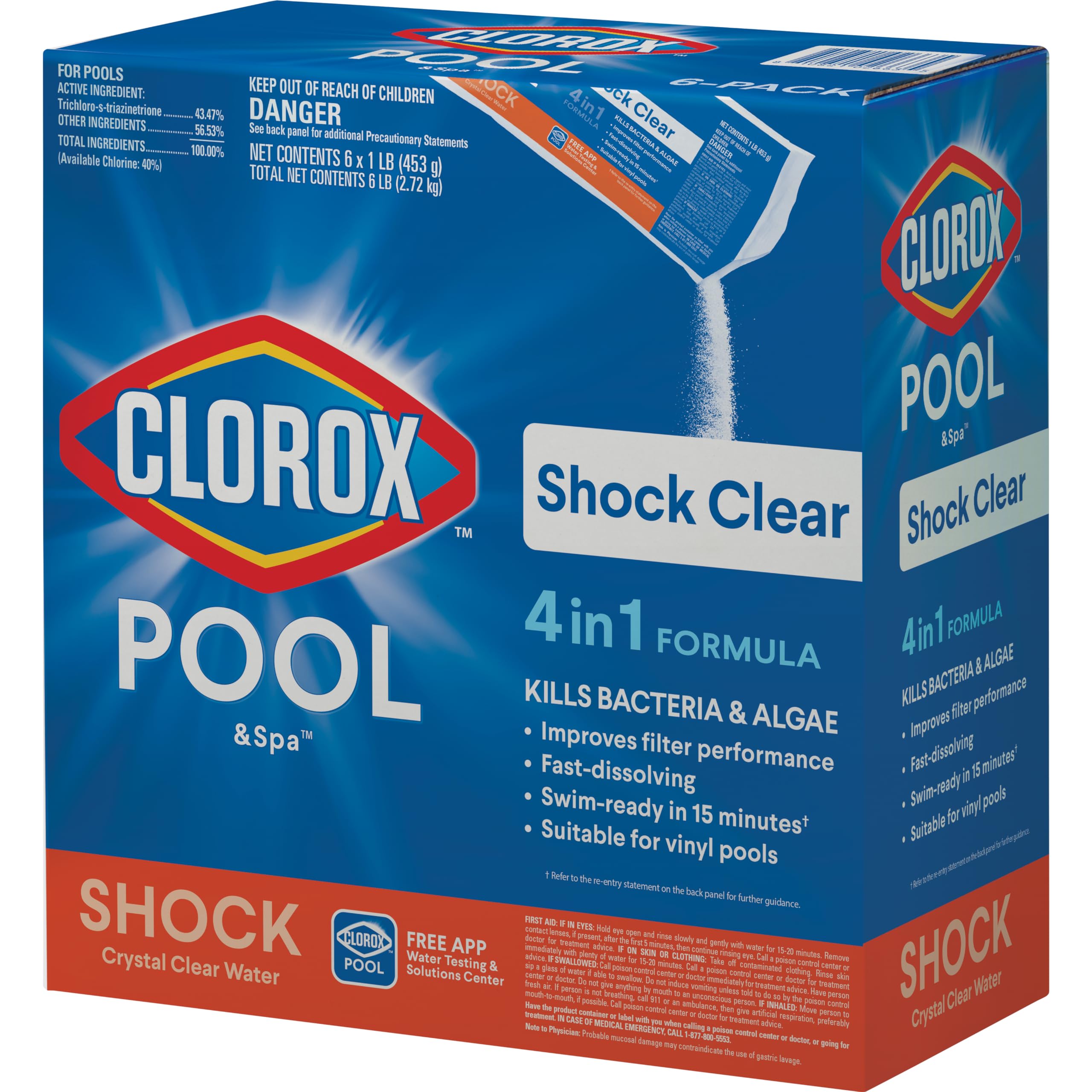 Clorox Pool&Spa front packaging showing product and count for quick identification