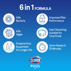 Clorox Pool&Spa close-up of granules showing fast-dissolving texture benefit