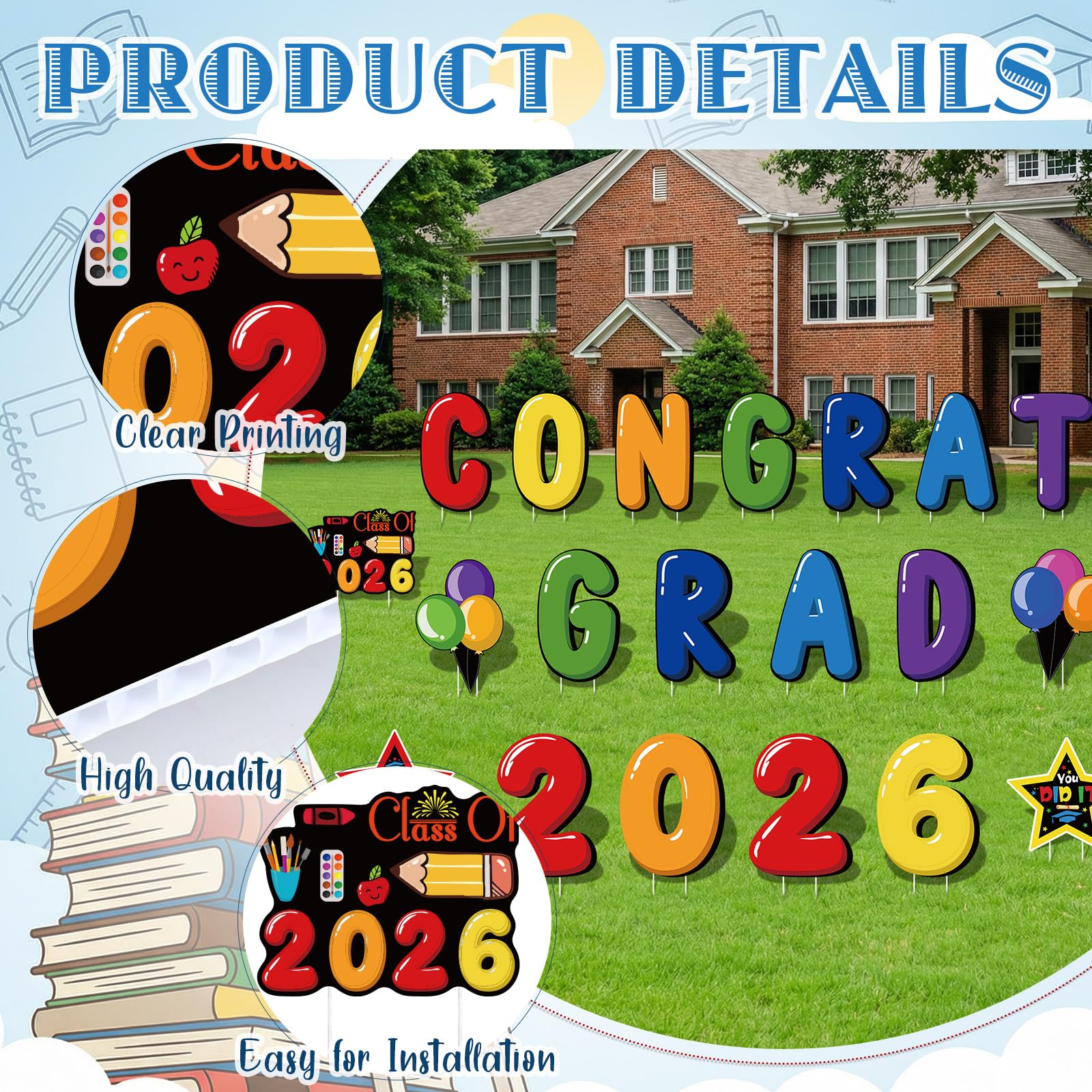 clothmile arranged 'GRAD' and 'CONGRATS' signs for an attractive photo backdrop