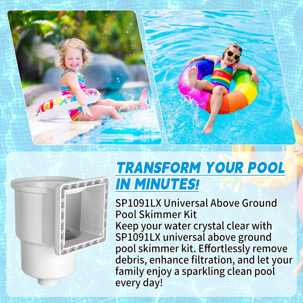 CLSR2U skimmer mounted through pool wall showing proper installation benefit
