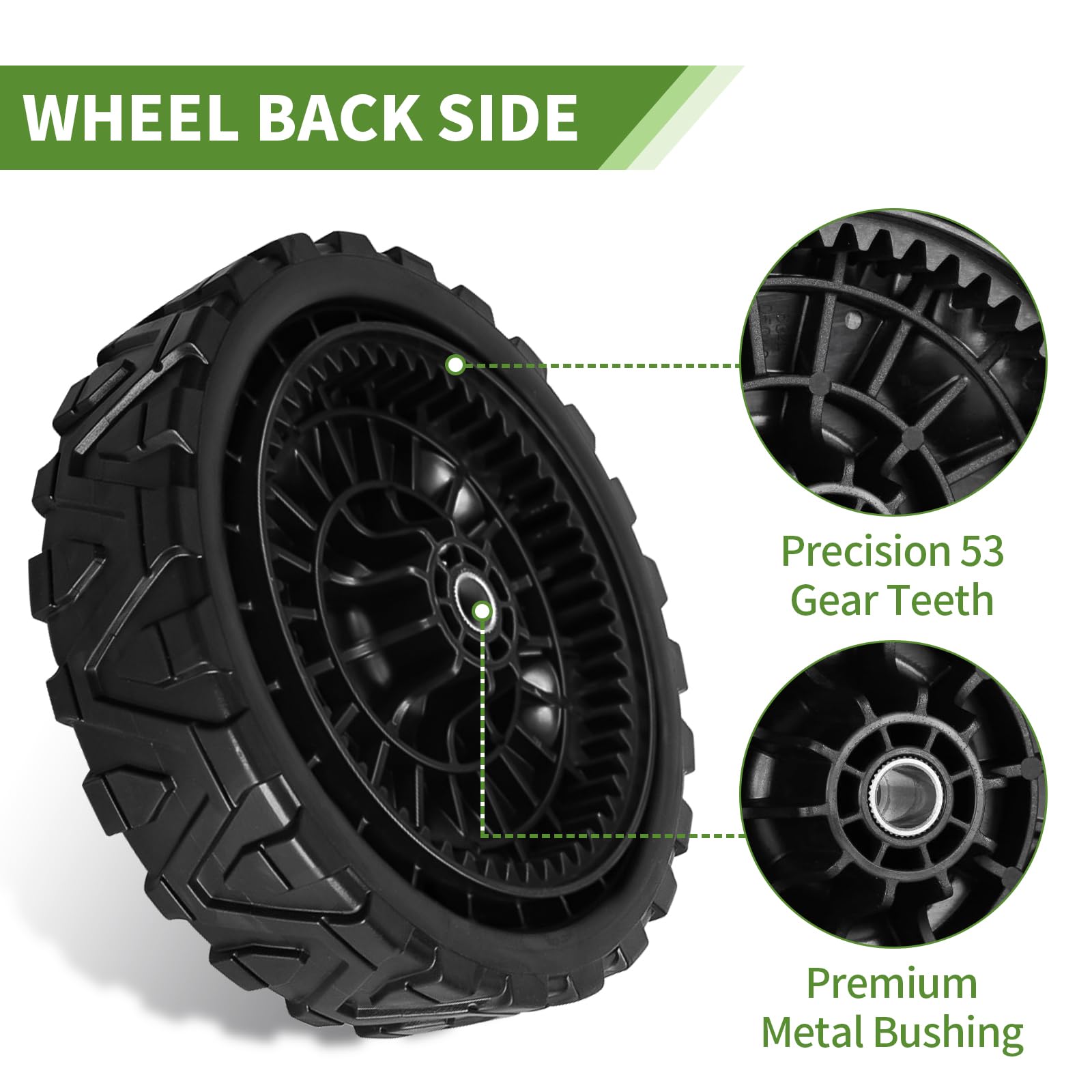 CLSR2U wheel mounted on axle demonstrating direct bolt-on replacement