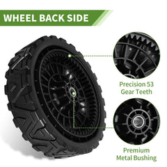CLSR2U wheel mounted on axle demonstrating direct bolt-on replacement