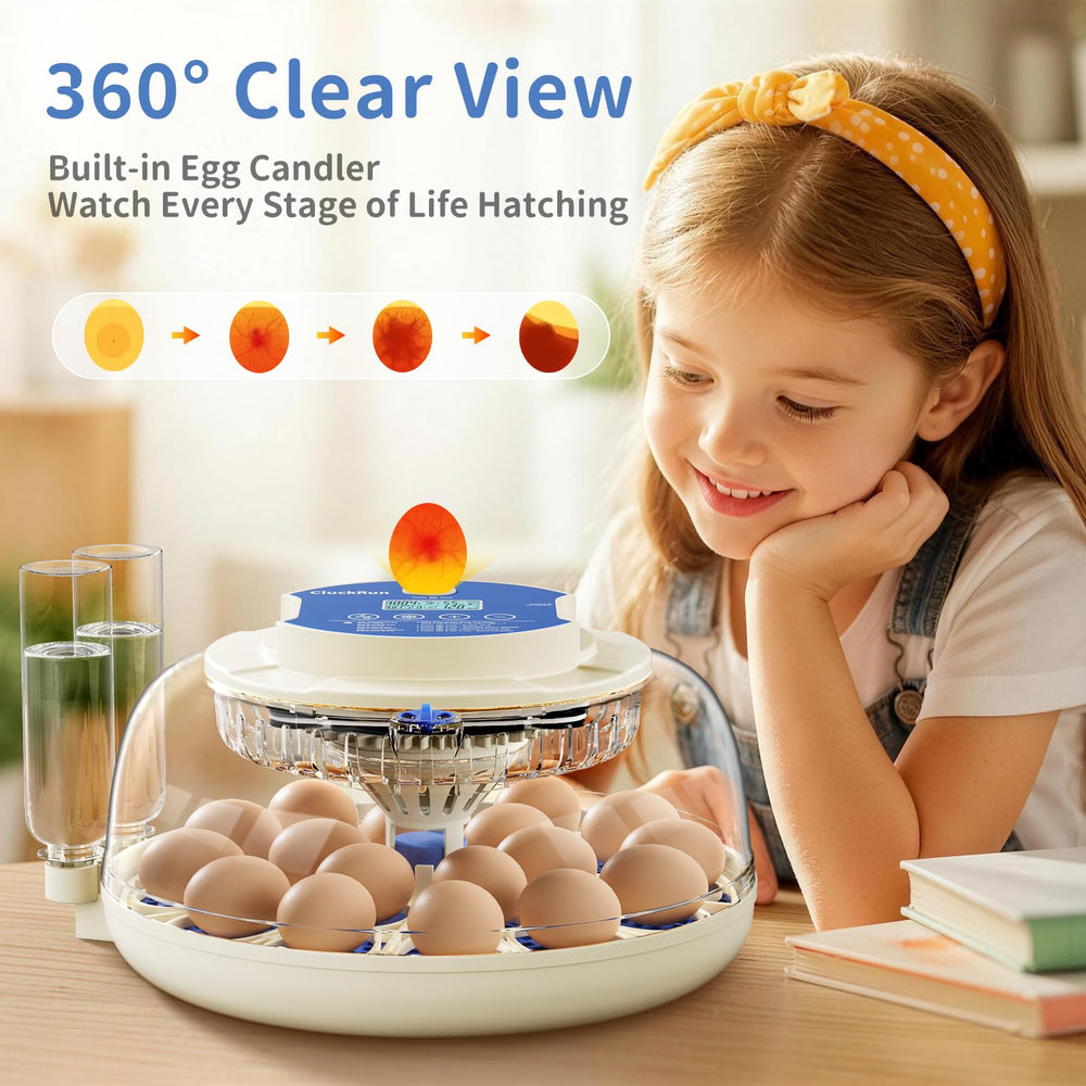 CluckRun control panel close-up with customizable incubation settings