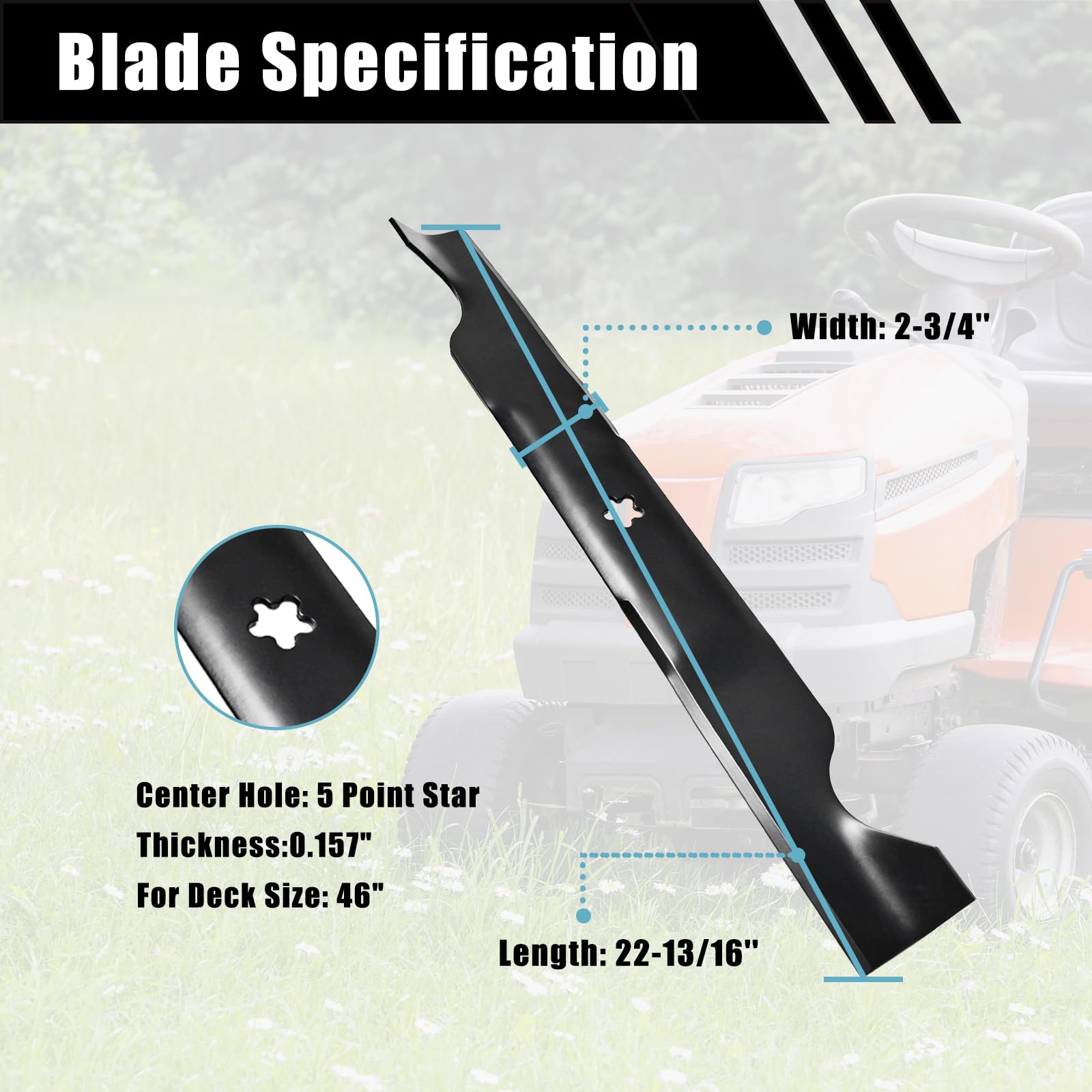Cluparis blade edge close-up highlighting sharpened cutting lip for cleaner grass cuts and longevity