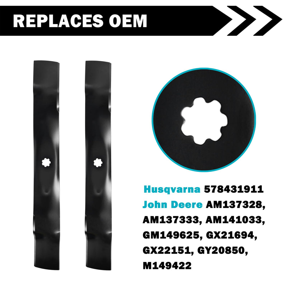 Cluparis blade laid by ruler showing 23-3/8 inch length for correct sizing confirmation