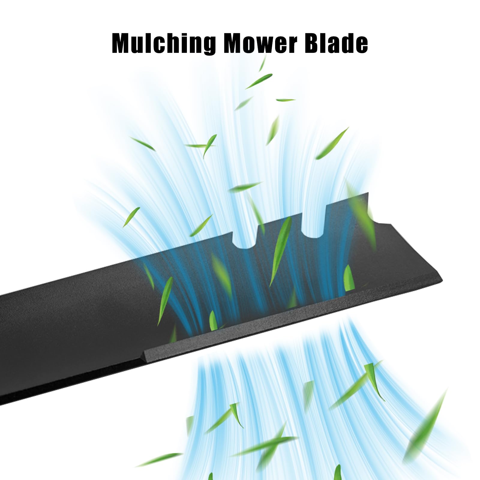 Cluparis side profile displaying blade curvature, enhanced mulching airflow benefit