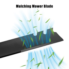 Cluparis side profile displaying blade curvature, enhanced mulching airflow benefit