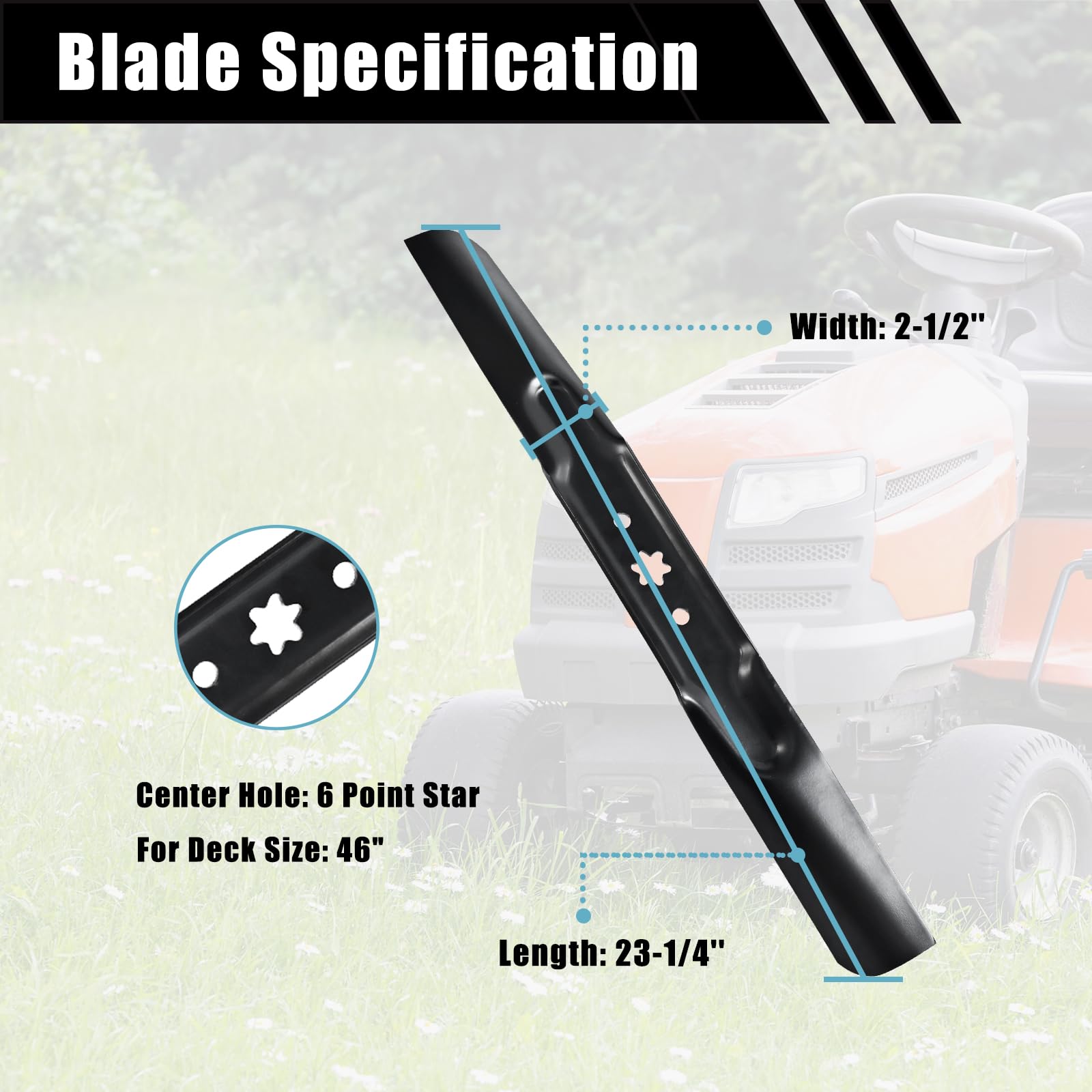 Cluparis close-up of blade edge and 6-point star hole for precise fit