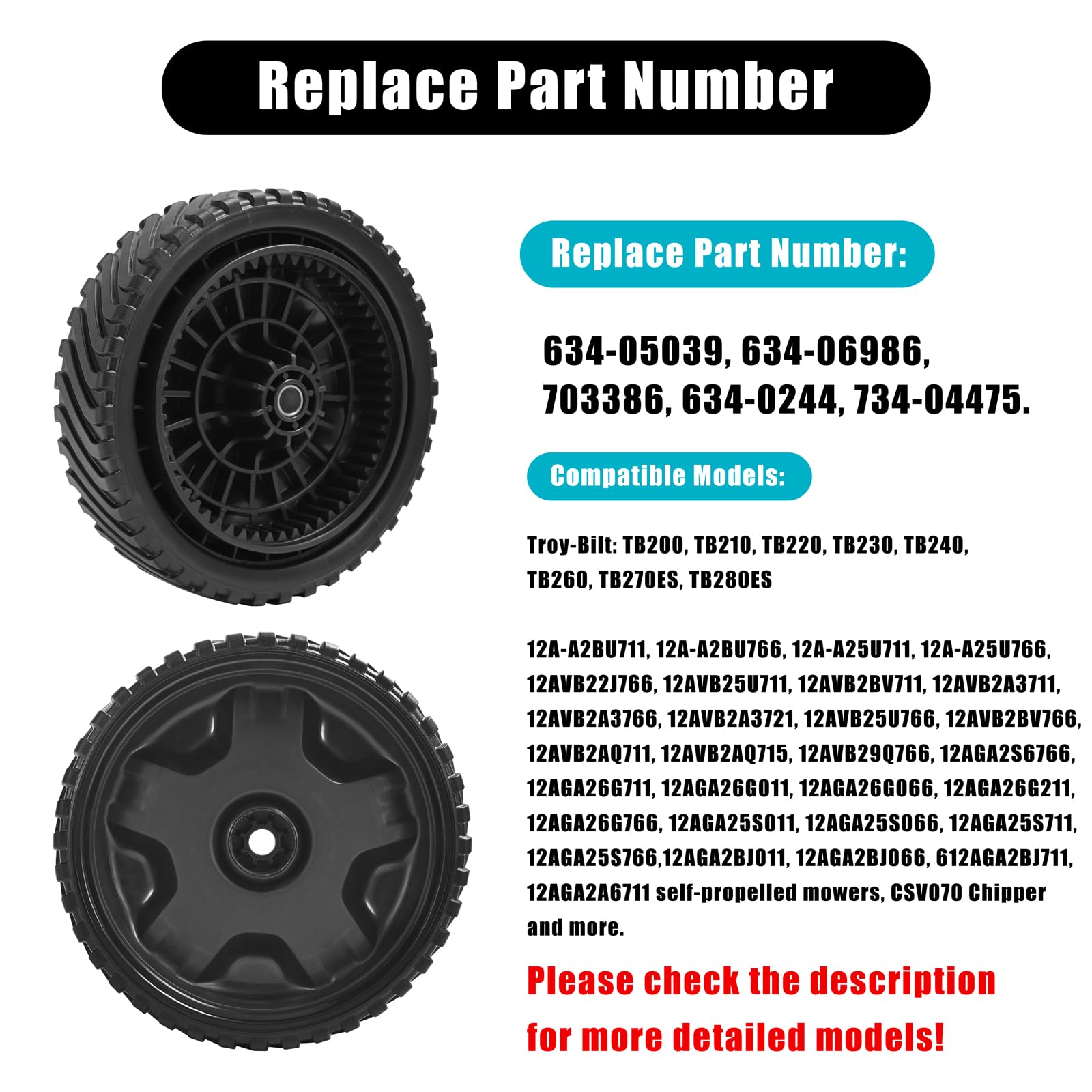 Cluparis front wheel gear closeup showing 53-tooth drive for reliable engagement