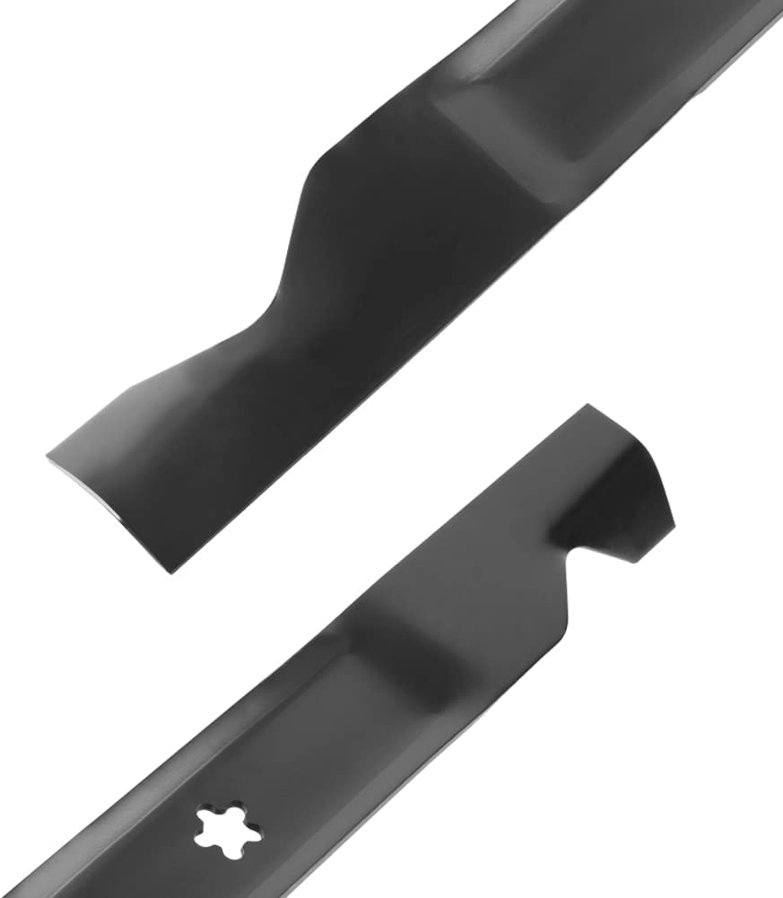 Cluparis blades on a lawn mower cutting grass illustrating improved finish and consistent results