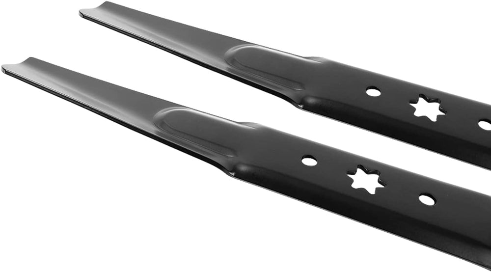 Cluparis blades on riding mower in yard for balanced, smooth mowing