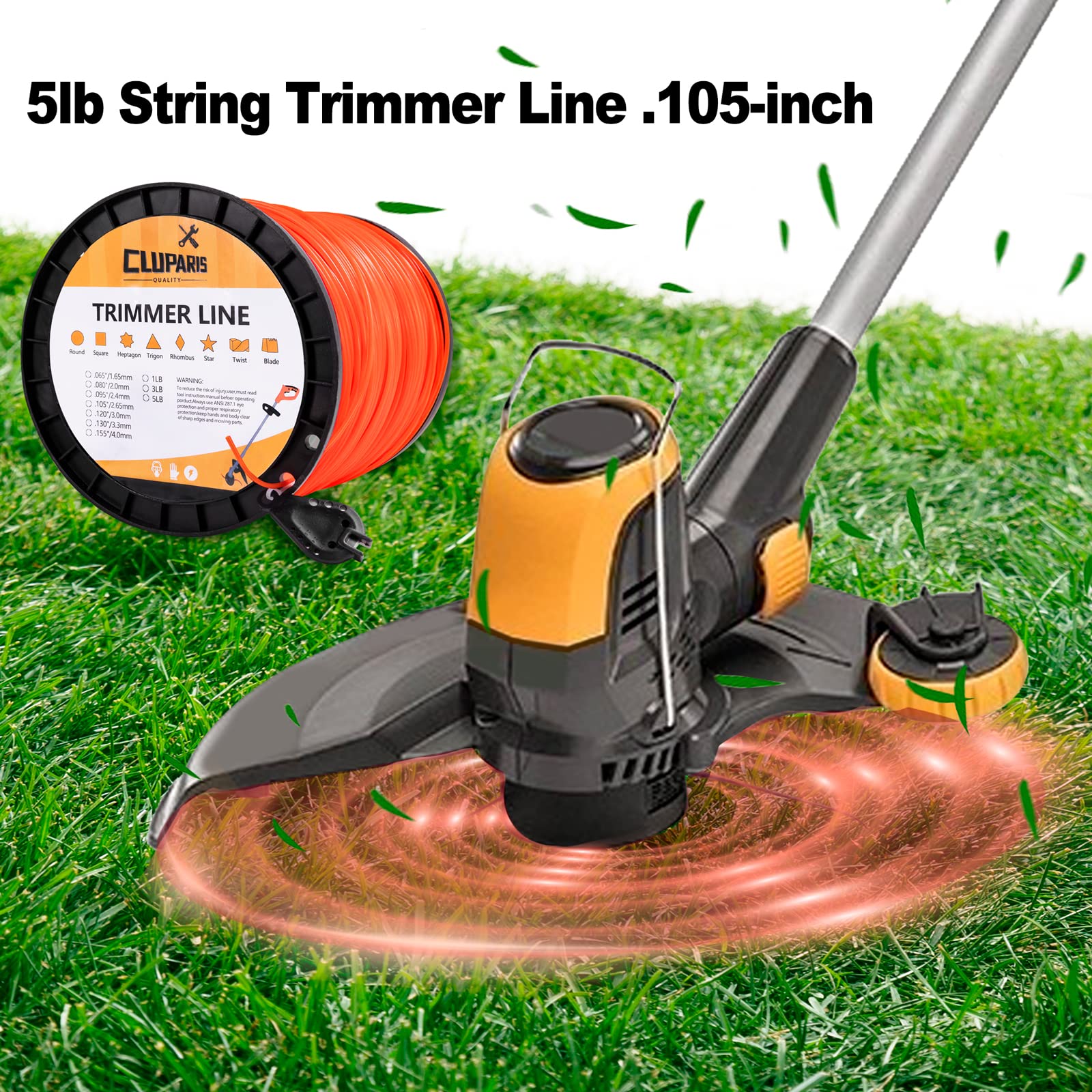 Cluparis included line cutter next to spool for quick trimming convenience