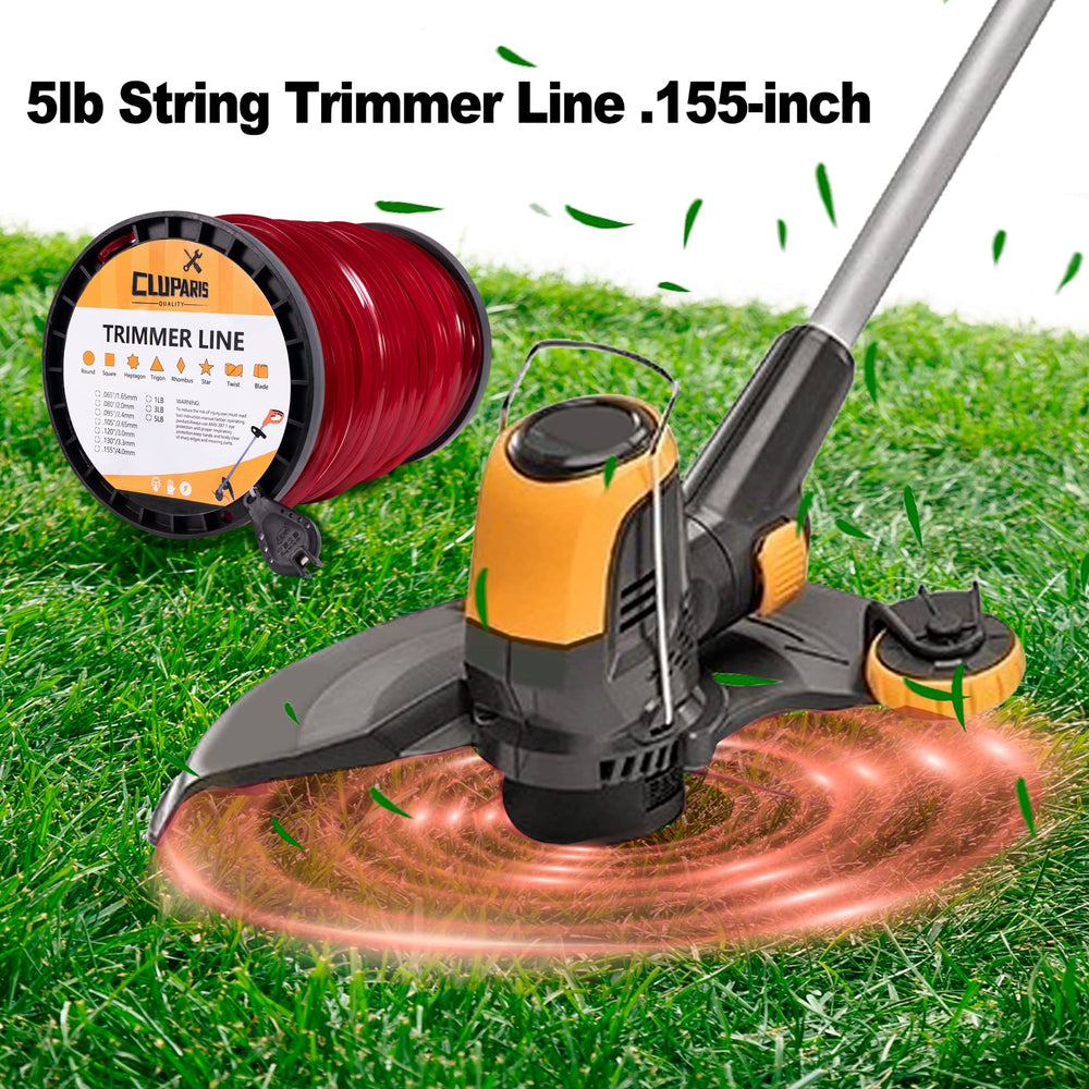 Cluparis line cutter included tool showing quick, accurate line trimming benefit