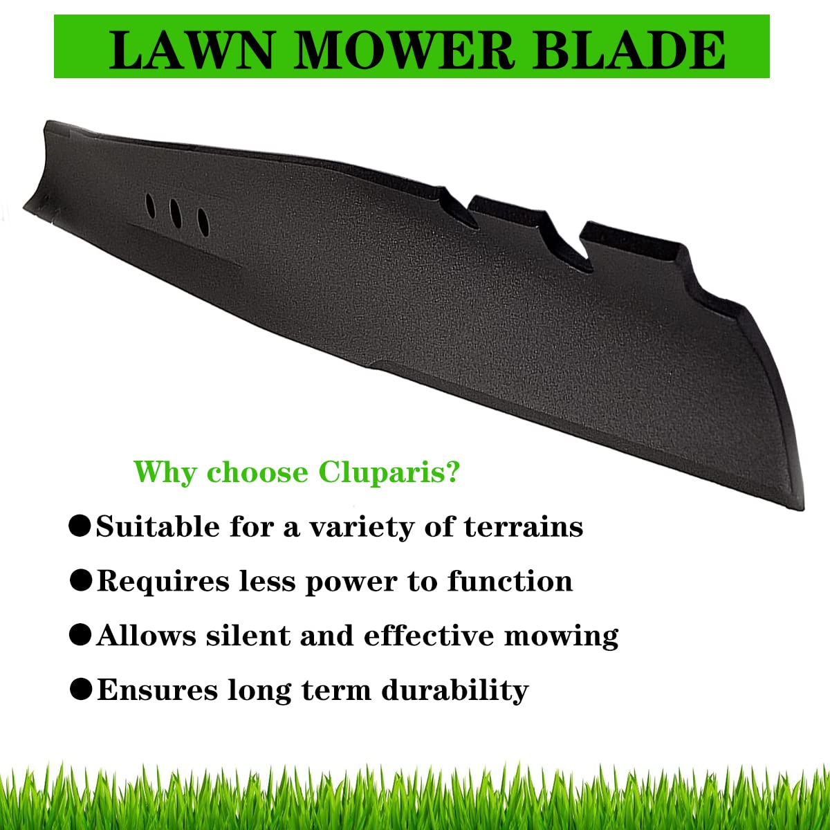 Cluparis blade next to ruler showing 21 5/7 inch length, correct sizing benefit