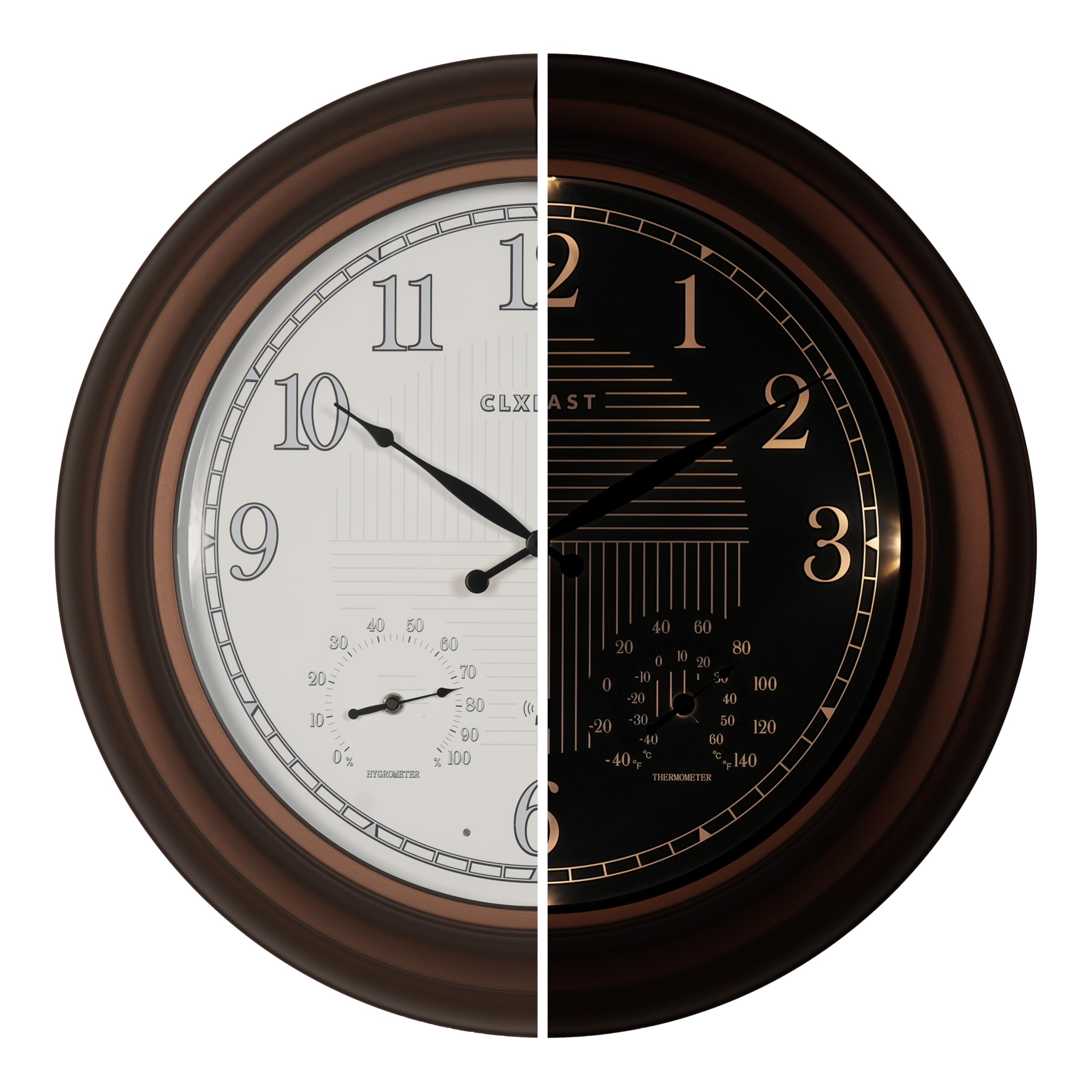 CLXEAST front view showing 24-inch dial and clear numerals for easy reading