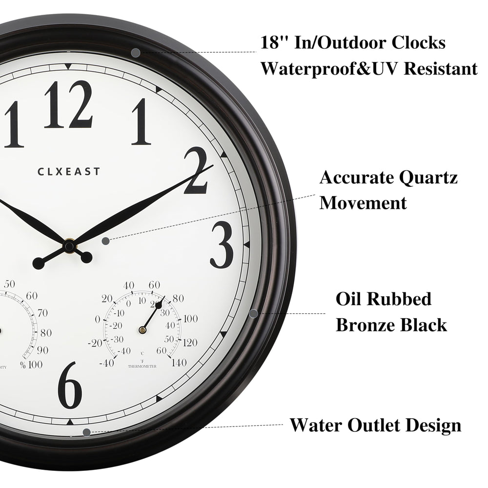 CLXEAST close-up of dial and hands highlighting weatherproof clarity and temperature visibility