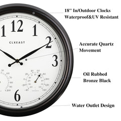 CLXEAST close-up of dial and hands highlighting weatherproof clarity and temperature visibility
