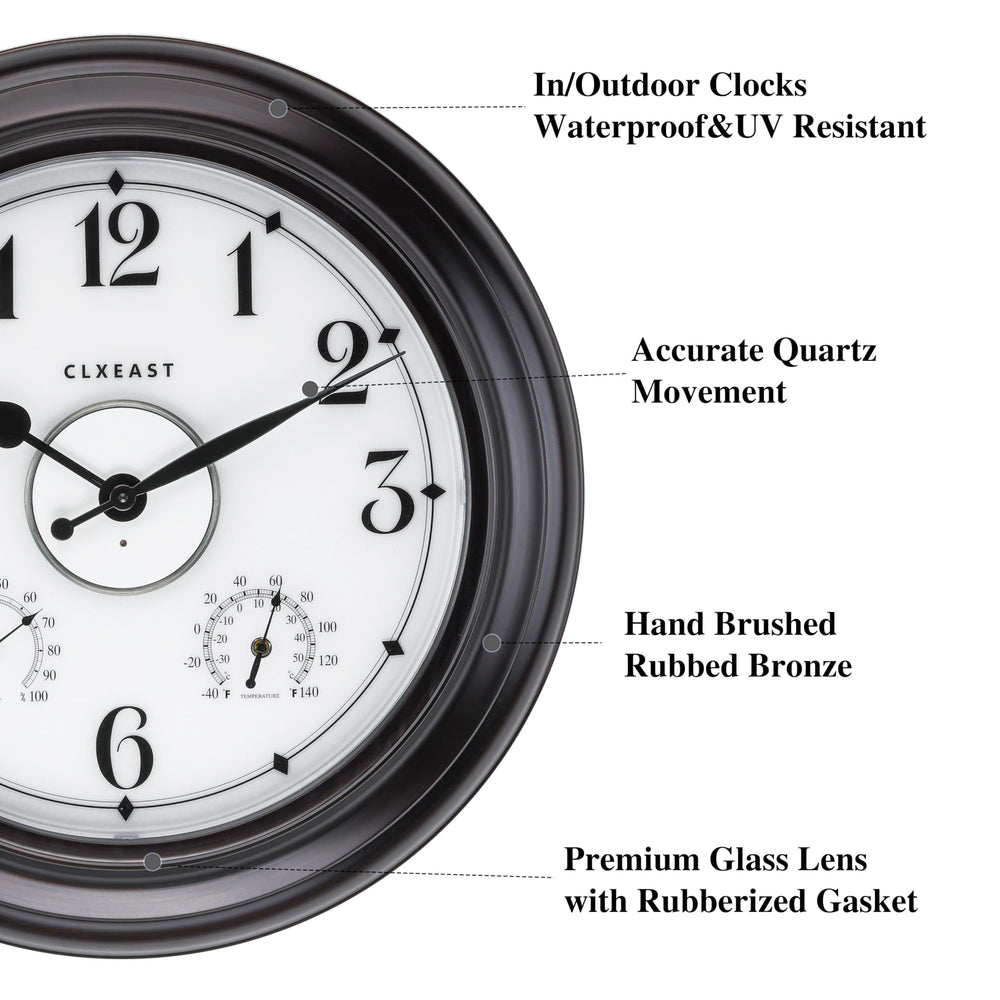 CLXEAST close-up of dial numbers and hands for easy daytime readability and classic style