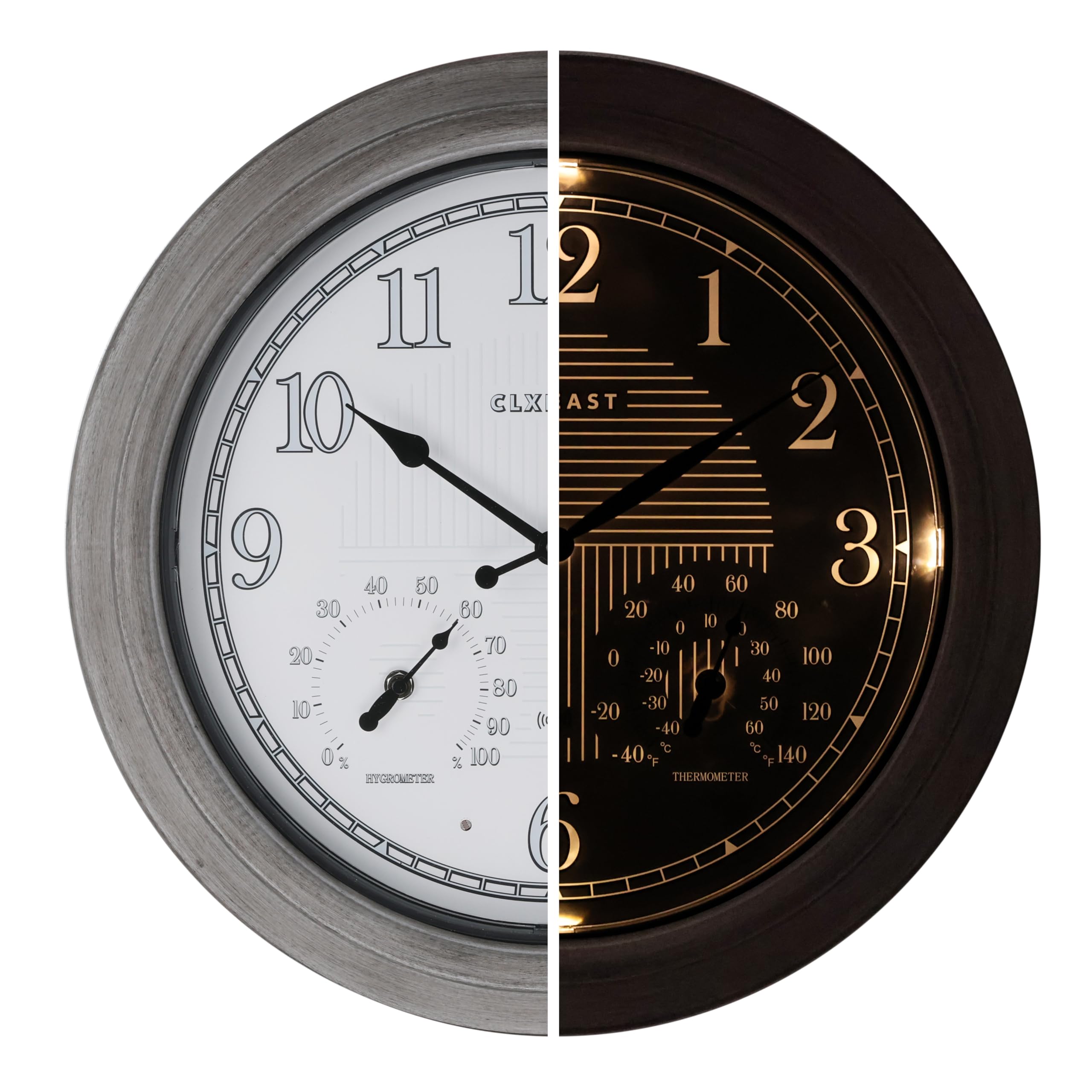 CLXEAST front view showing clear dial and large numerals for easy reading