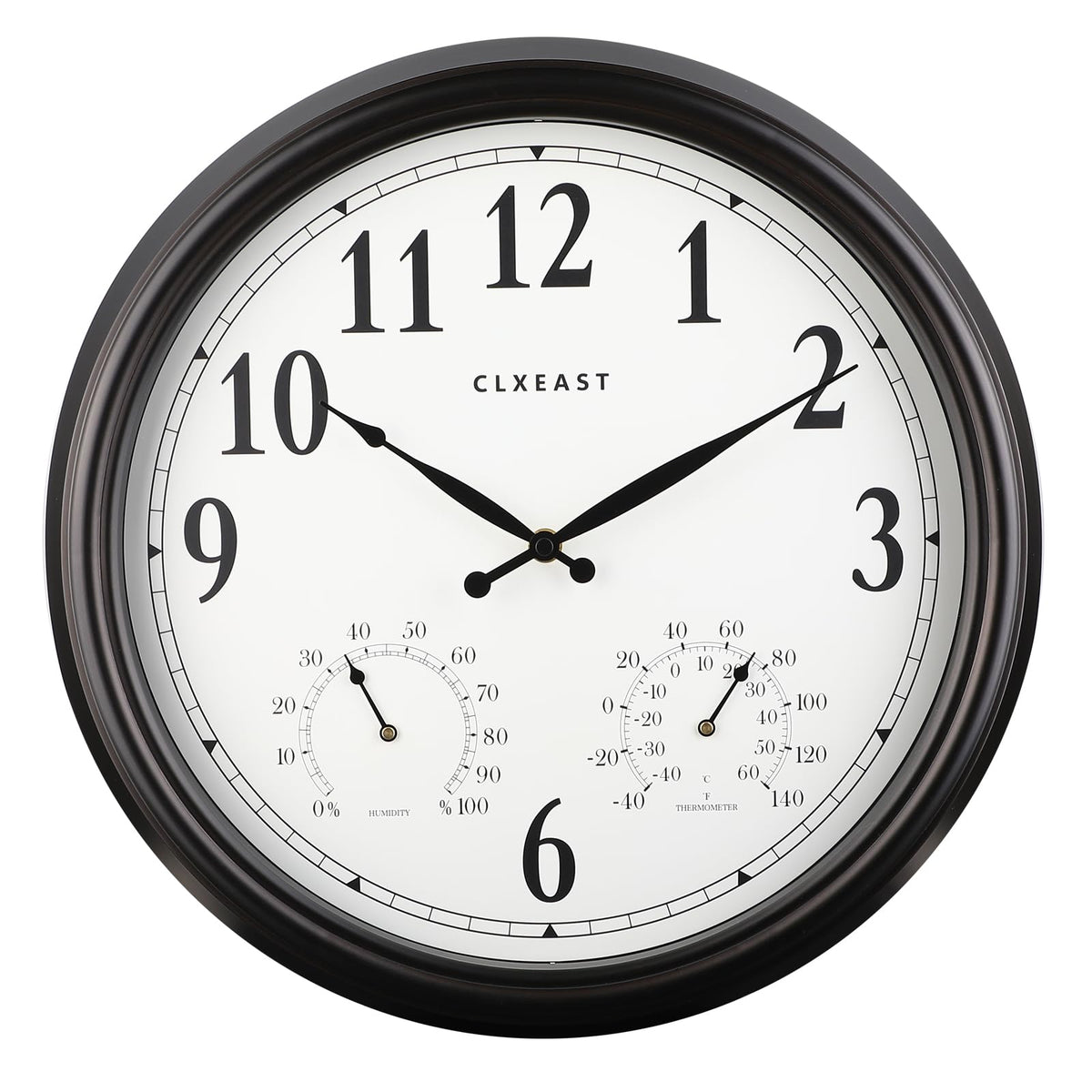 CLXEAST front view of 16-inch clock showing clear face and large numerals for easy reading