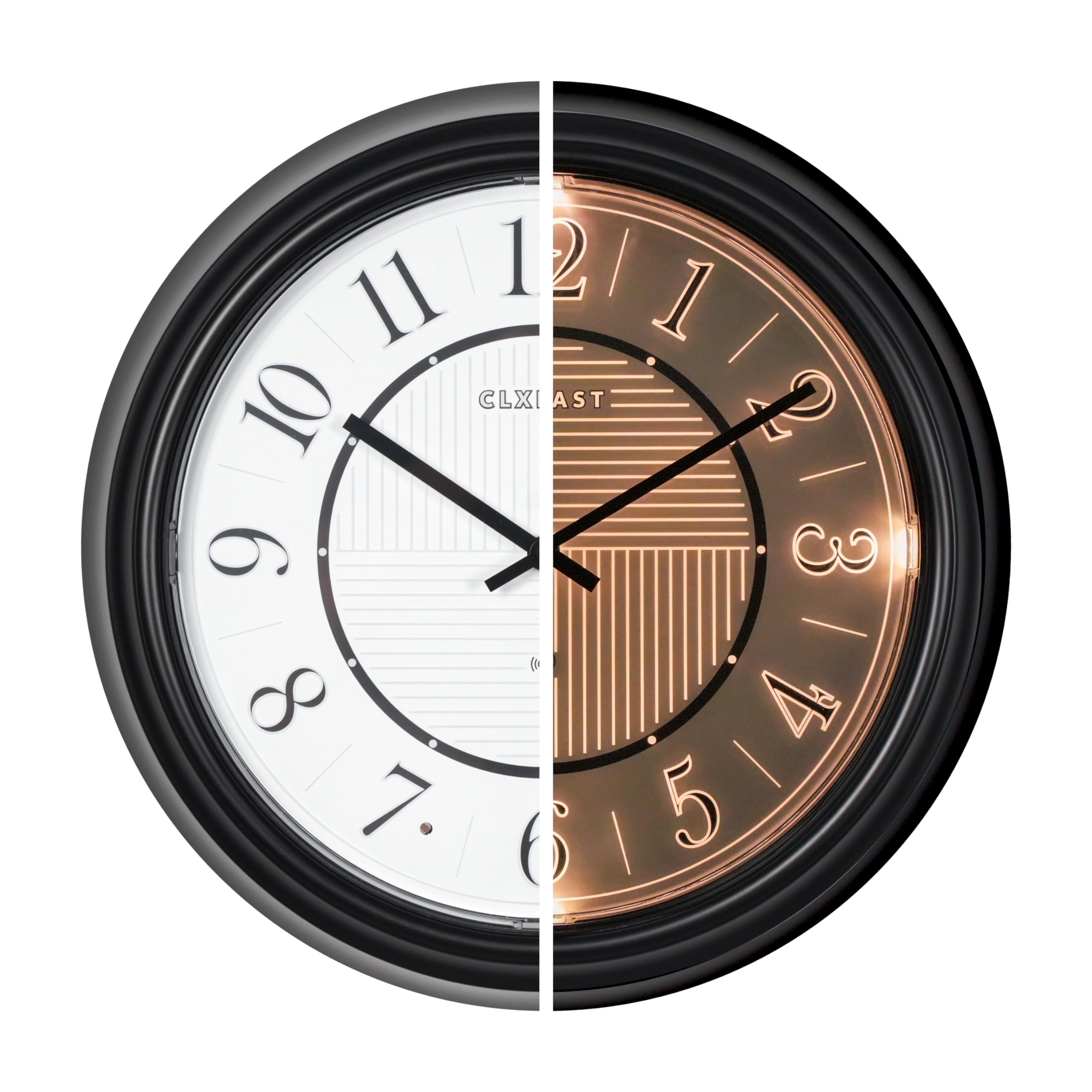 CLXEAST front view illuminated clock showing clear numbers and styling, improves readability