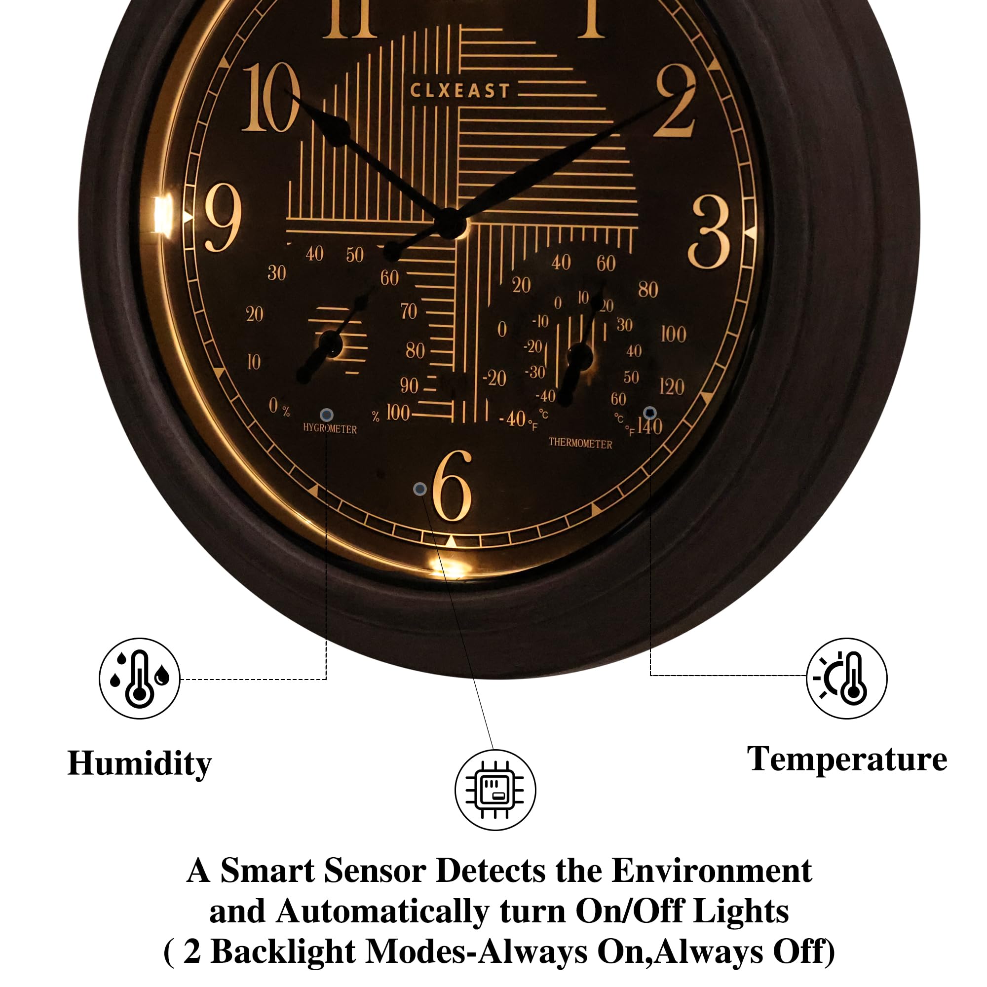 CLXEAST LED backlight at night providing warm readable glow outdoors