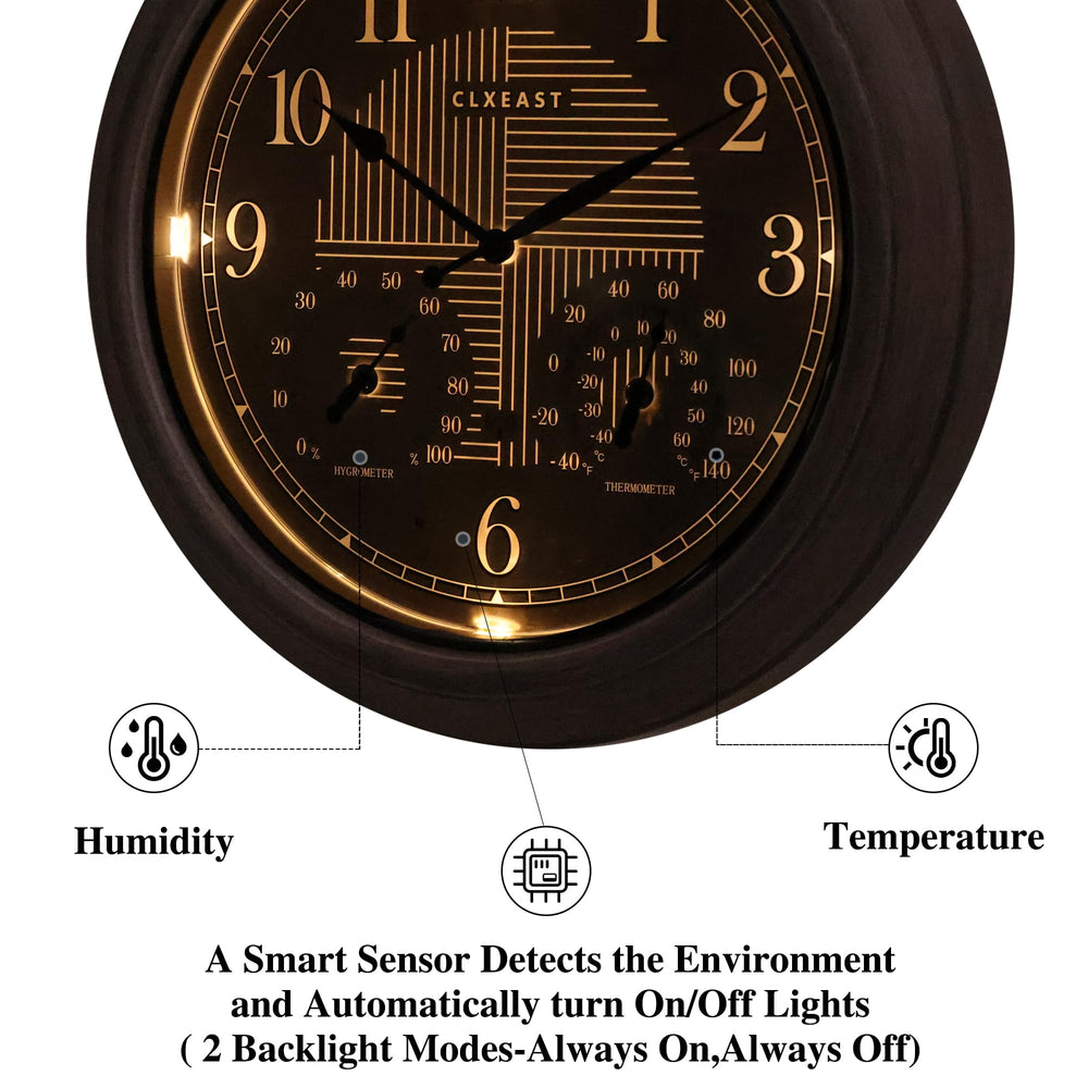 CLXEAST LED backlight at night providing warm readable glow outdoors