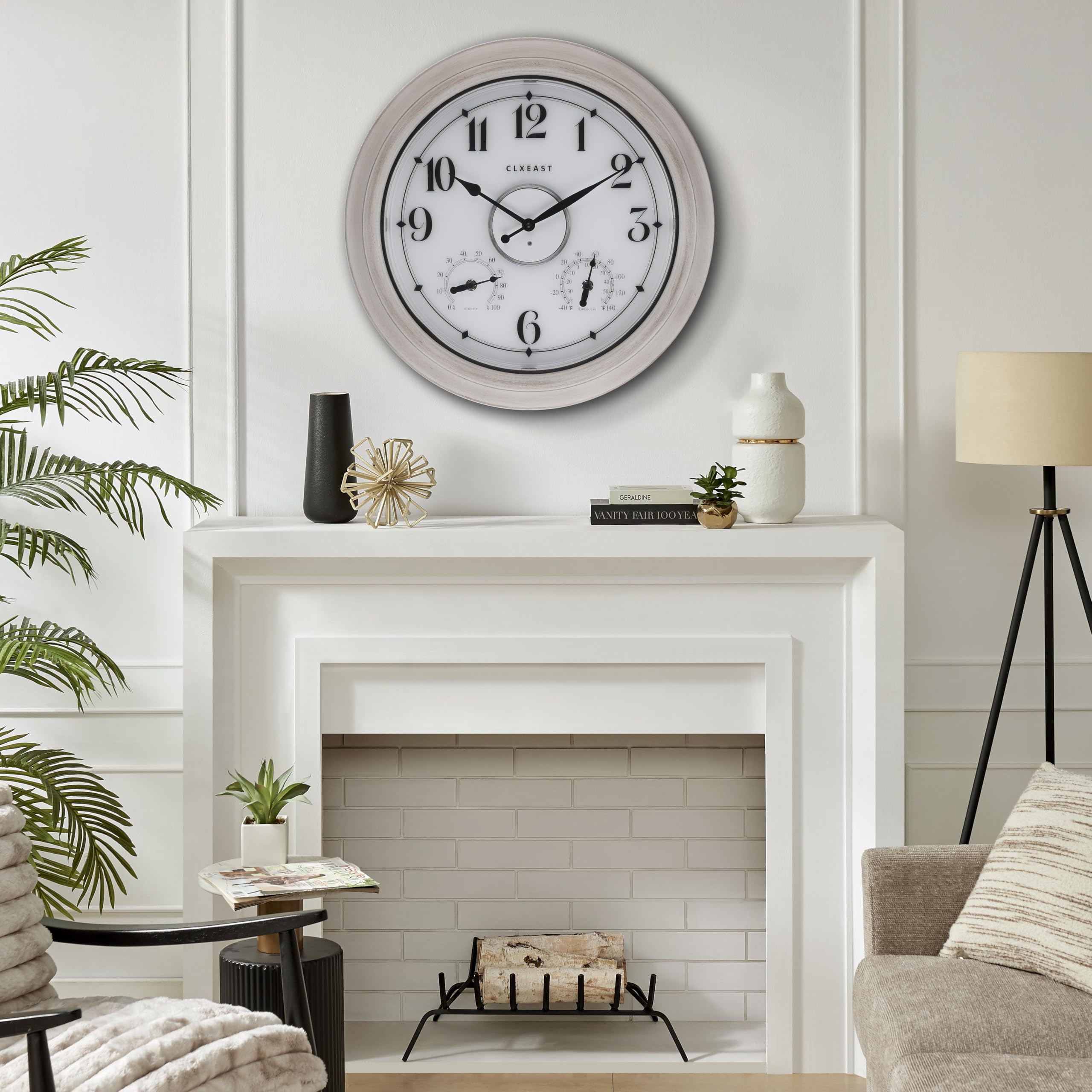 CLXEAST mounted on patio wall in lifestyle shot illustrating outdoor decor benefit
