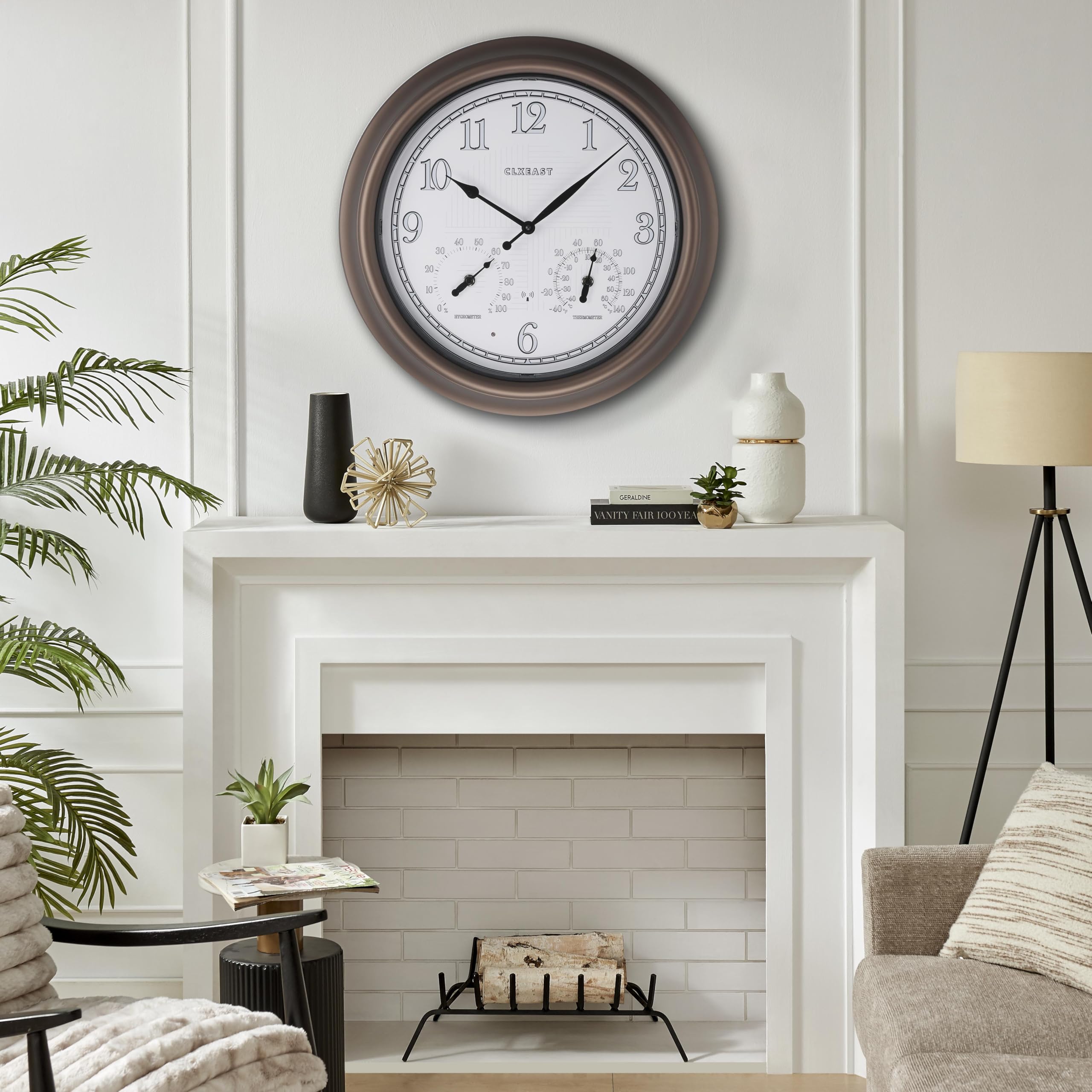 CLXEAST clock next to ruler illustrating 18-inch scale and size clarity benefit