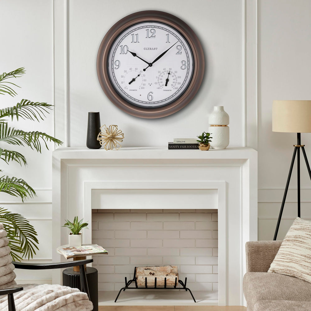 CLXEAST clock next to ruler illustrating 18-inch scale and size clarity benefit