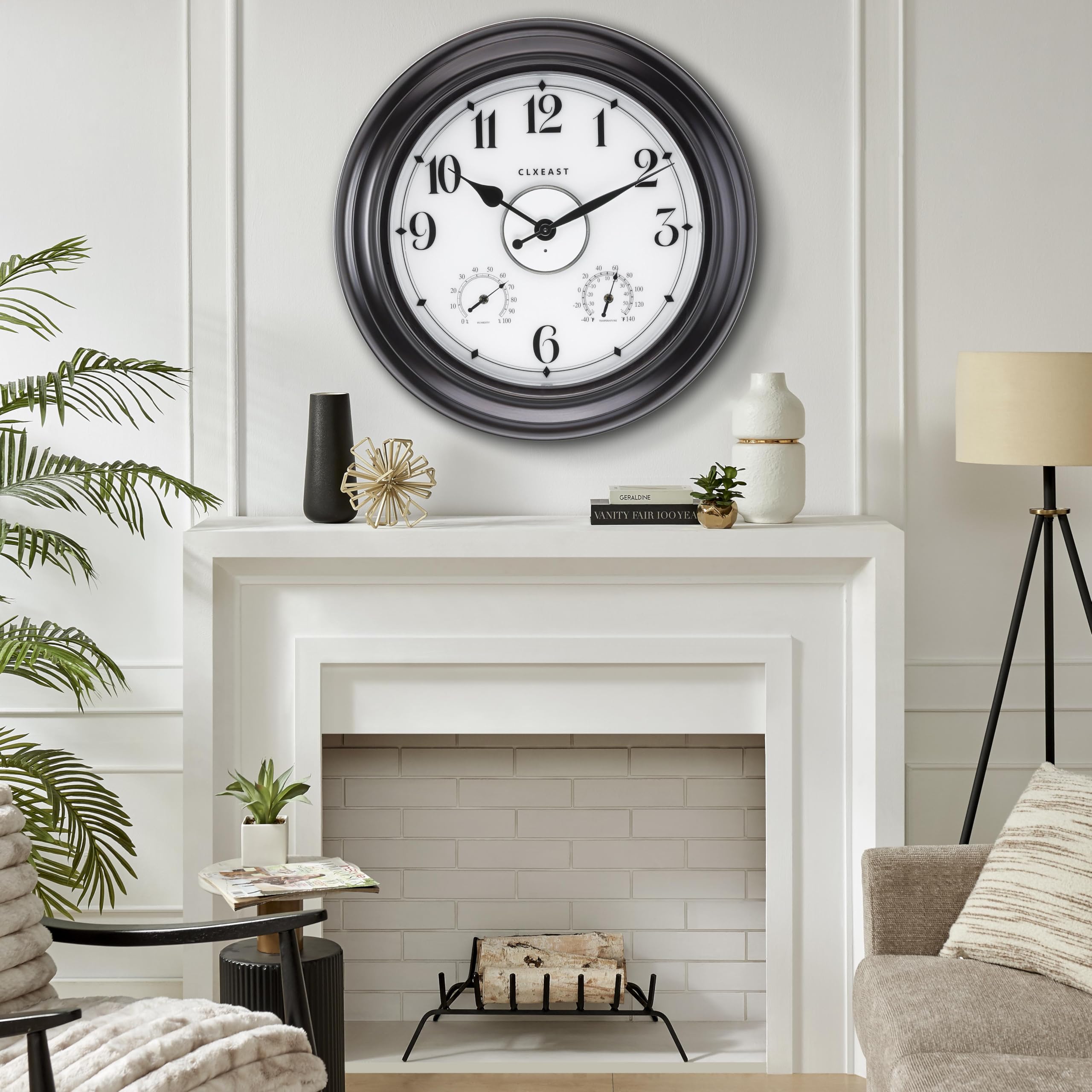 CLXEAST thermometer and hygrometer gauges detail providing quick environmental readings