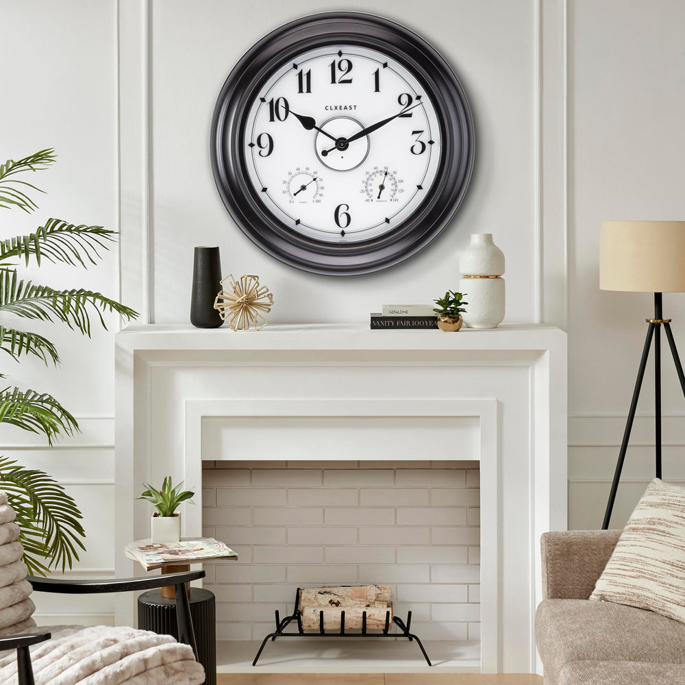 CLXEAST thermometer and hygrometer gauges detail providing quick environmental readings