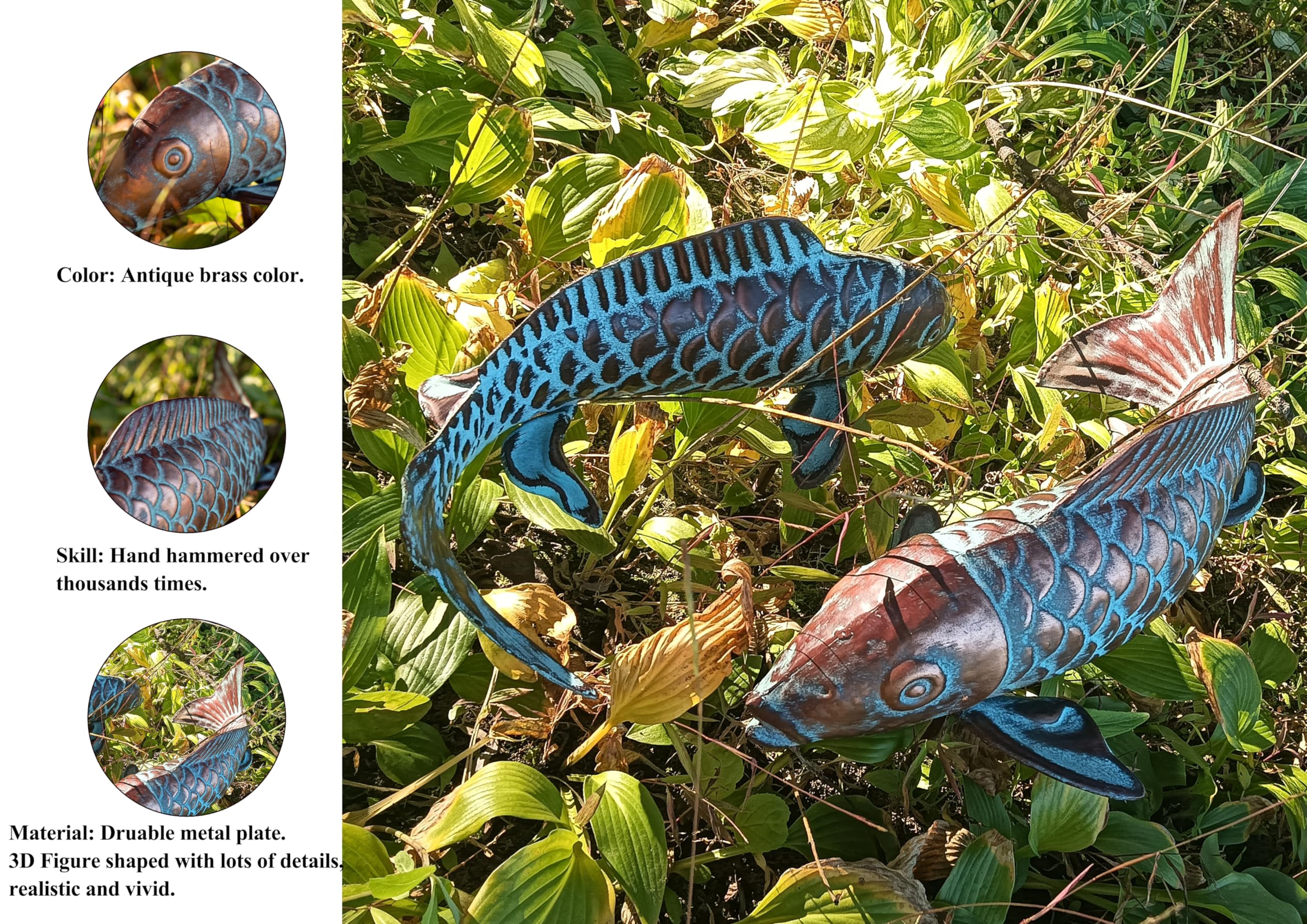 CLYB koi sculpture on an indoor shelf offering decorative versatility