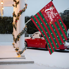 CLYTTE flag in use on porch showing easy outdoor display and festive curb appeal