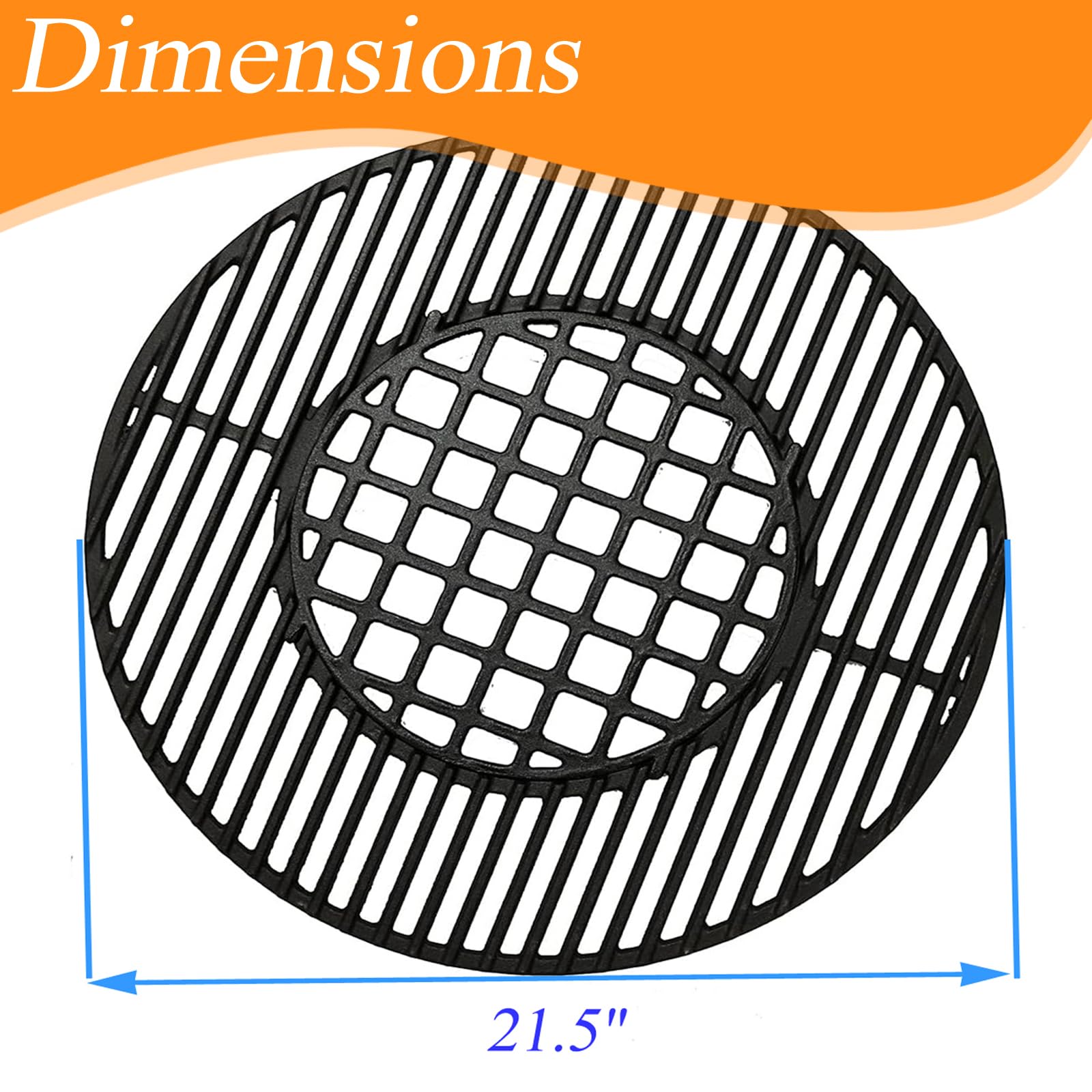 Cmanzhi grate close-up of seasoned cast iron surface for better sears