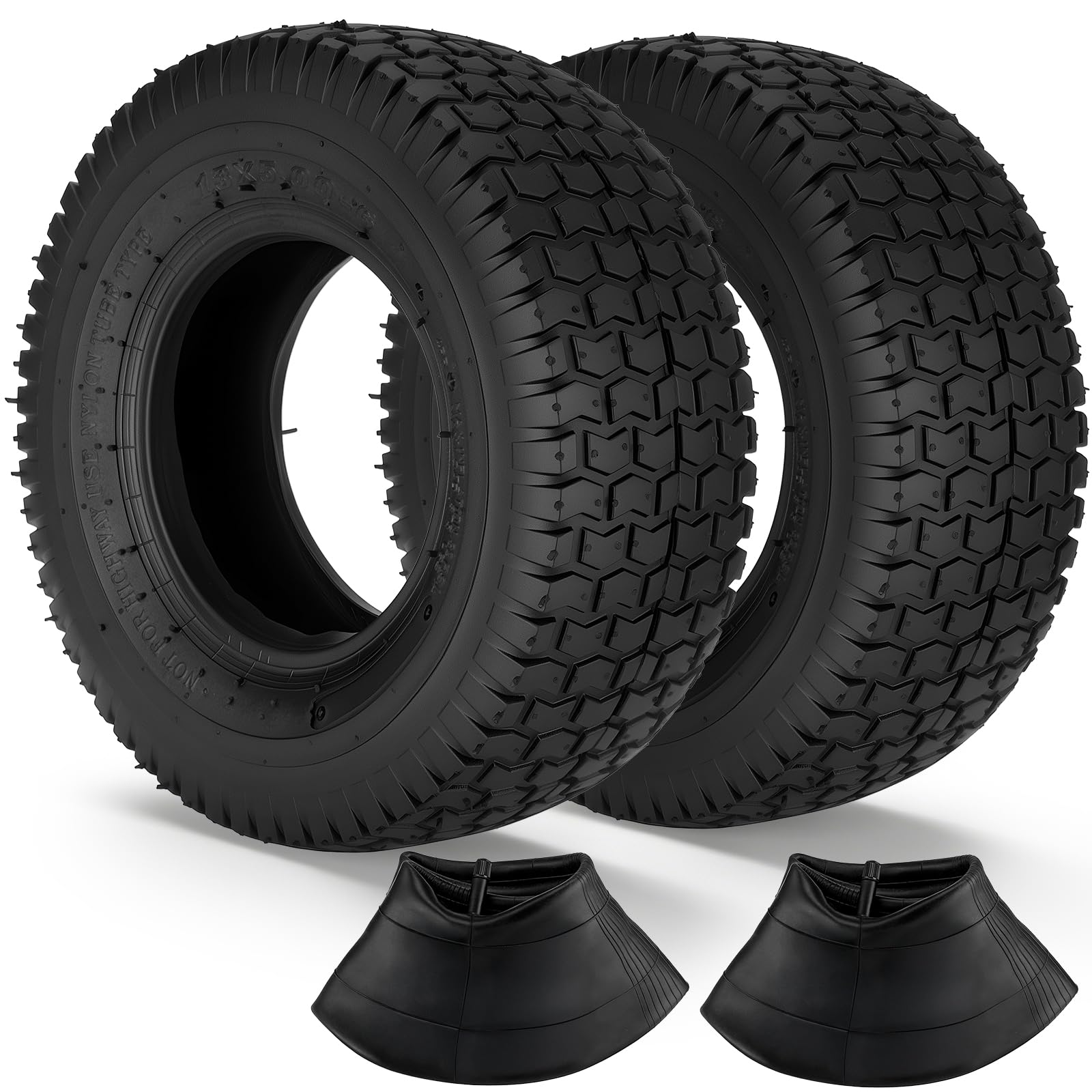 CMOOD front view of 13x5.00-6 tire showing full profile and durable construction