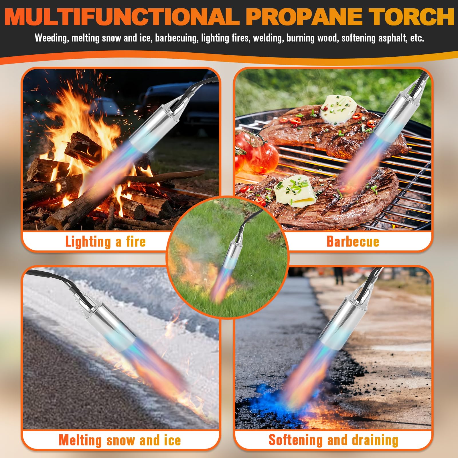 CMOOD compact short-torch mode, portable for grilling and quick tasks