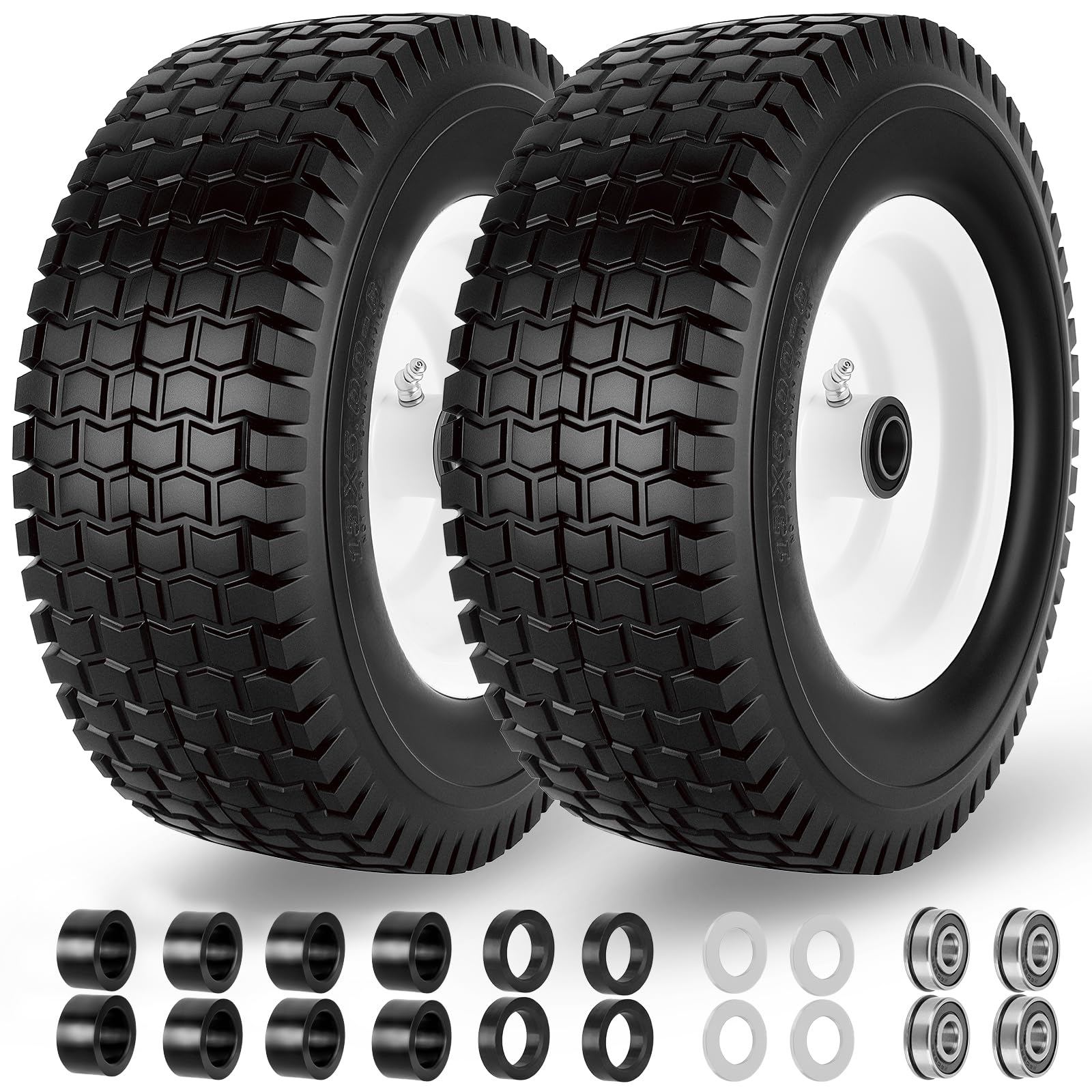 CMOOD front-facing assembled wheel showing full pre-mounted tire for instant replacement