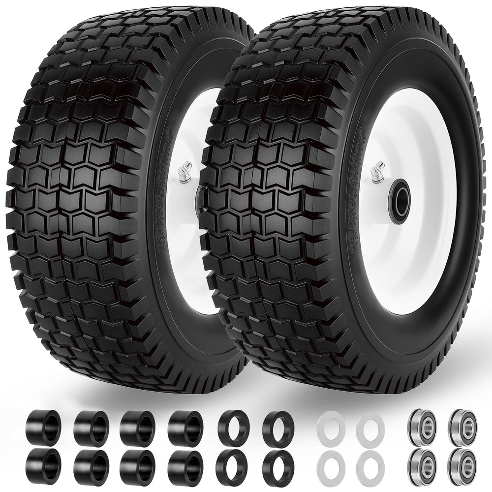 CMOOD front-facing assembled wheel showing full pre-mounted tire for instant replacement