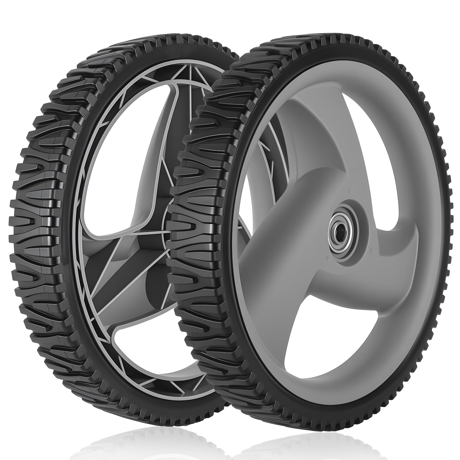 CMOOD front view of rear wheel showing mounting fit and improved traction