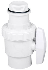 Custom Molded Products valve front view showing union and threaded connections for easy service