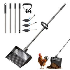CNCNCR front view metal shovel head showing durable scoop and rake for faster cleanup