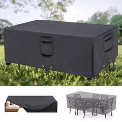 CNCZMH front view of fitted rectangular cover protecting dining set
